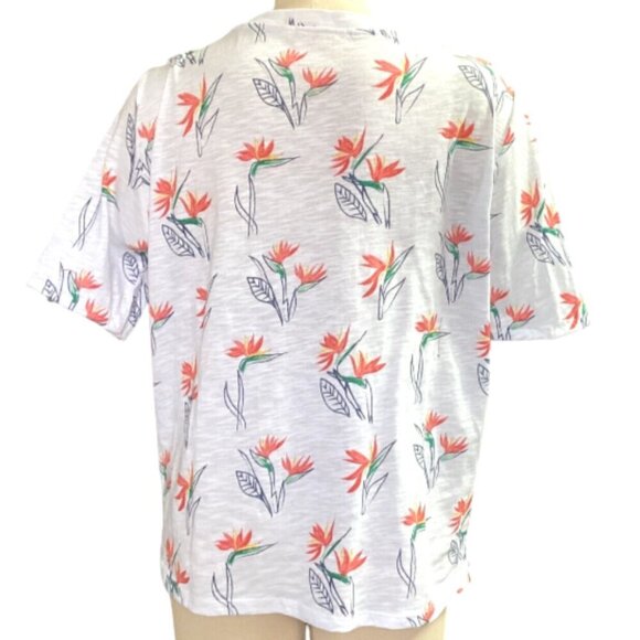 Fresh Produce Bird of Paradise Novelty Print Tee V-Neck Short Sleeve Sz M #159E - Picture 4 of 9